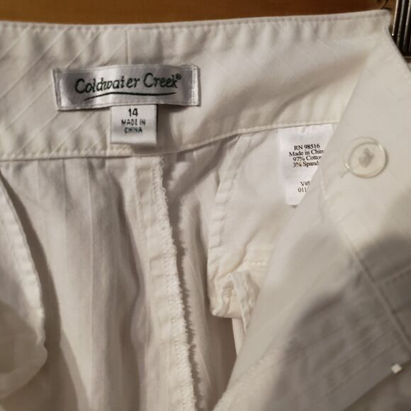 Coldwater Creek Ankle Pants Women's Size 14 White Pockets Relaxed Fit - Picture 10 of 10